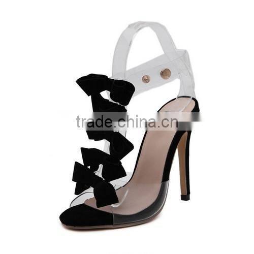 2016 Sexy open toe high heel sandals New fashion bowknot design high heel sandals PZ4374