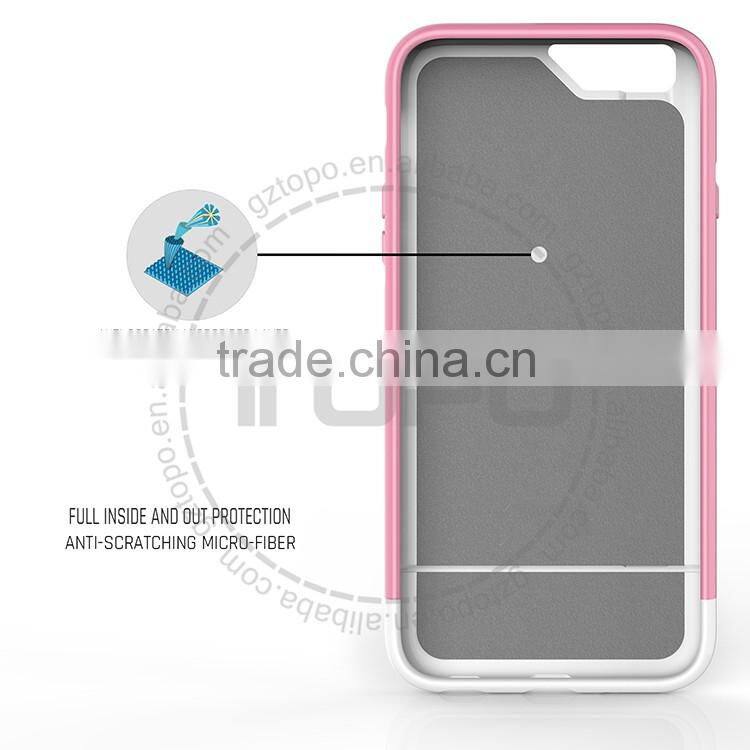 High Quality shell shockproof PC Bumper Frame cell phone dual color back cover skin case for iphone 6 6s plus
