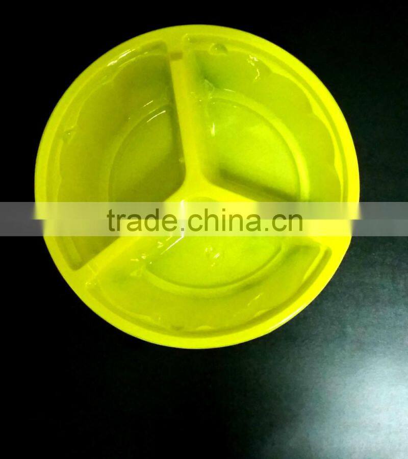 High quality take-away food container with lid 3 compartment