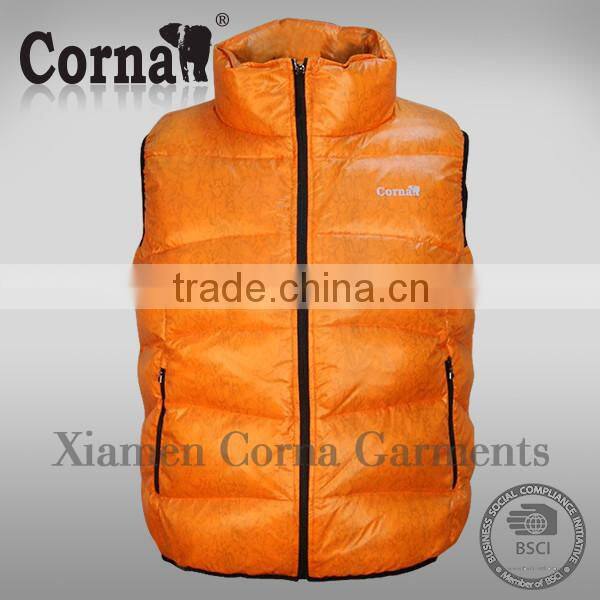 Customized logo waistcoat winter jacket fabric