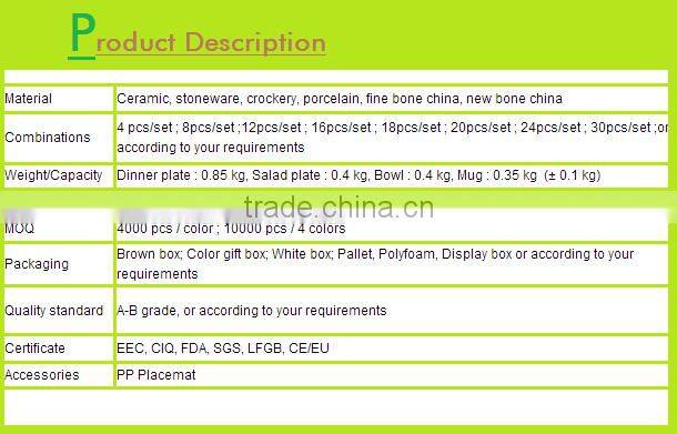 Hand made crackle dinner set north america new product factory direct