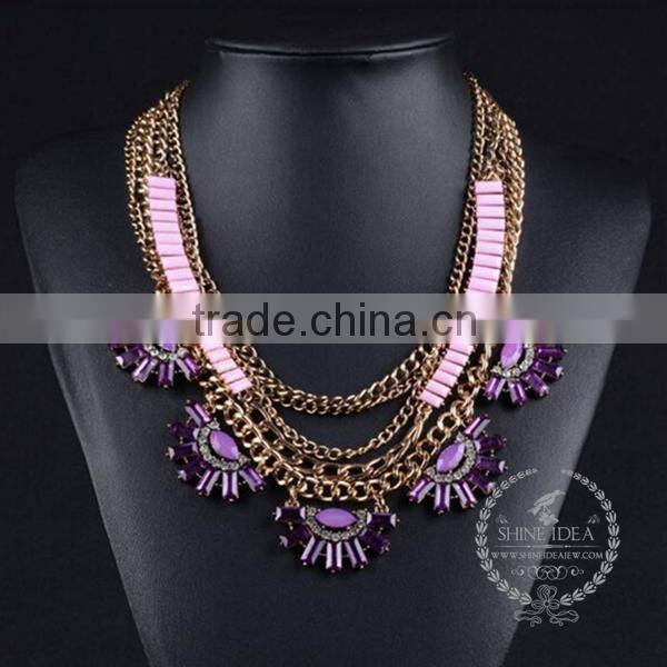 high quality vintage rhinestone chunky statement necklace tin alloy fashion women pendant necklace 6390124