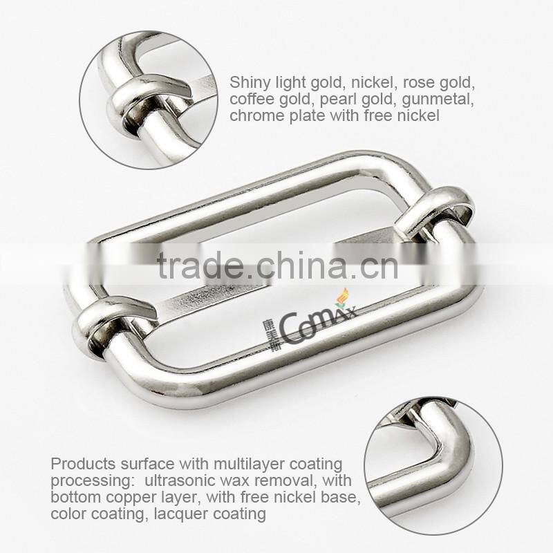 Nickel Metal Bag Strap Adjustable Slide Pin Buckle Belt For Bag Hardware