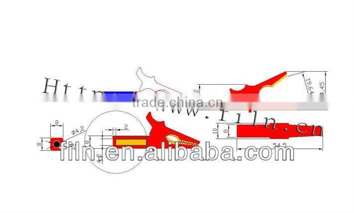 55mm 6 colors complete insulated mini alligator clips