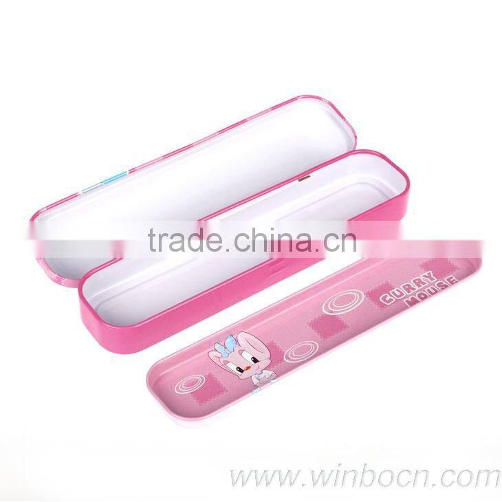 Two-layer Kids Tin cartoon students promotional Pencil Cases