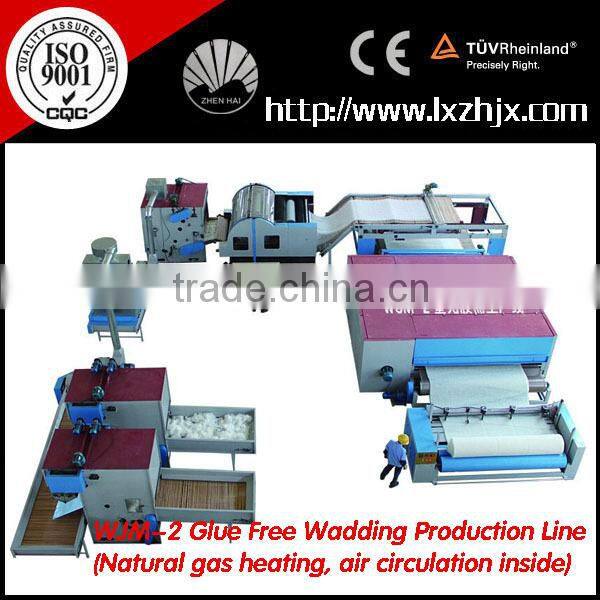 WJM-2 Nonwoven polyester fiber wadding line , glue free padding production line