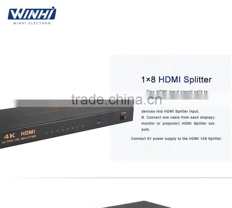 Specialize in 1x8 1080P 1 media box in 8 monitors out splitter machine