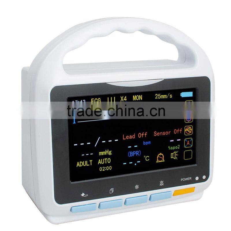 CE&ISO approved 5 inch Touch Screen Multi parameter Patient Monitor with bluetooth function software