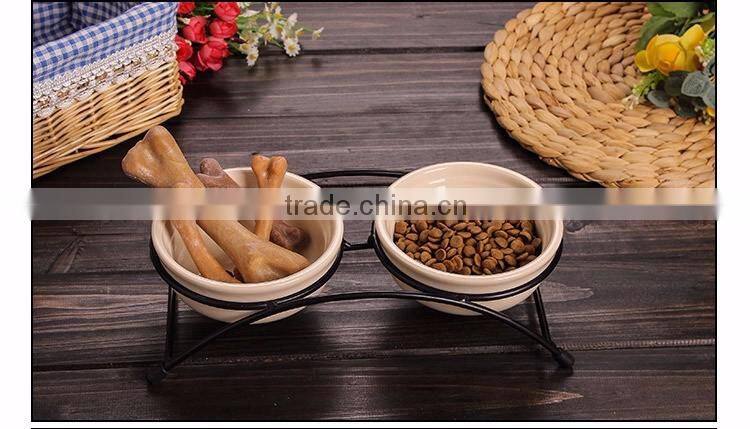 Promotional Wholesale Double Pet Salad Food Bowl Cartoon Travel Pet Bowl