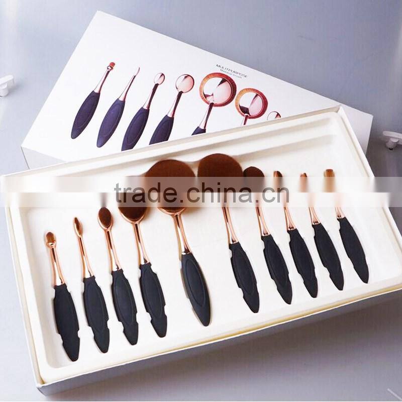 private label toothbrush shape single oval makeup brush beauty cosmetic