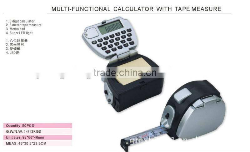 8 digital measuring tape calculator with LED light and memo for promotional gift