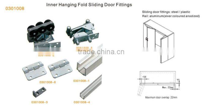 highly recommend inner-hanging type folding wardrobe sliding doorhardware fittings for folding door
