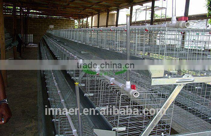 3 tiers galvanized Poultry cage for Nigeria/Tanzania poultry farm