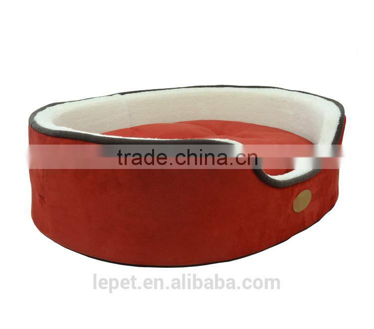 Oval Cuddler short plush OEM orthopedic dog bed