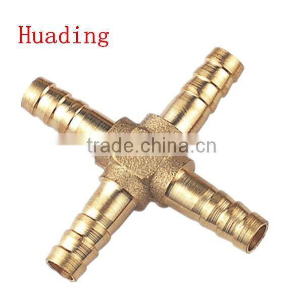 1/8''-3/4'' brass cross type four-way water hose fitting