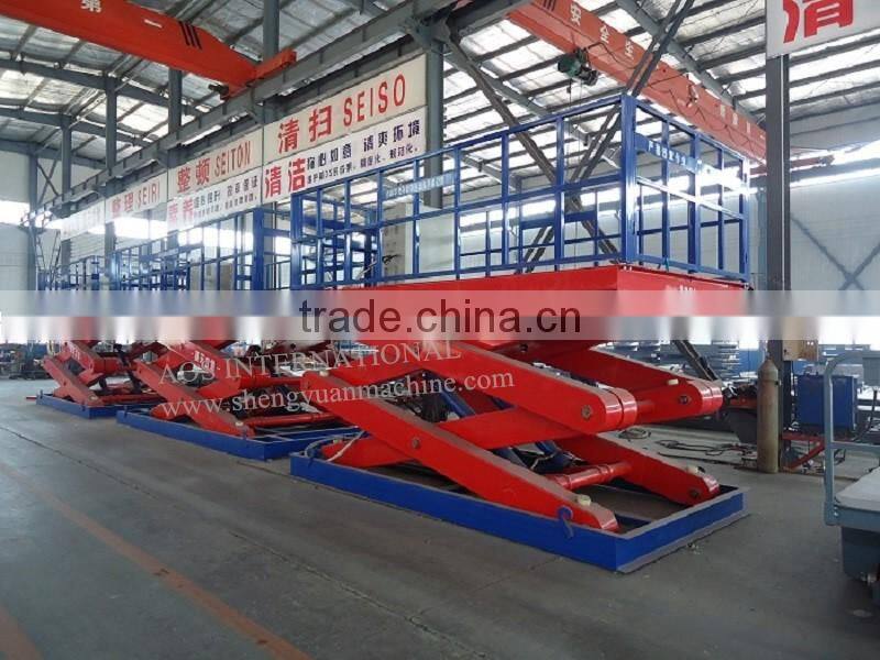 3Tons Capacity 5m Height Stationary Scissor Goods Lift With Big Platform 6*3m
