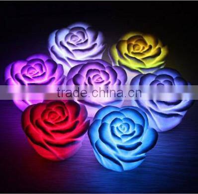small size romantic colorful rose shaped flashing night lights