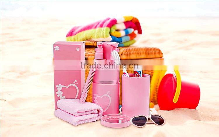 Wash suit Towel Toothbrush Toothpaste Holder shampoo shower gel container with mirror and comb Set