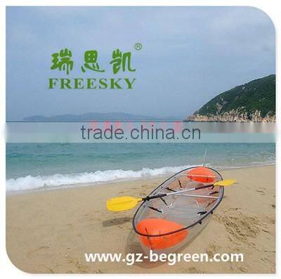 chinese transparent clear fishing kayak boat hull for sale