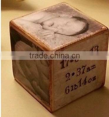 UV printing on wood cube