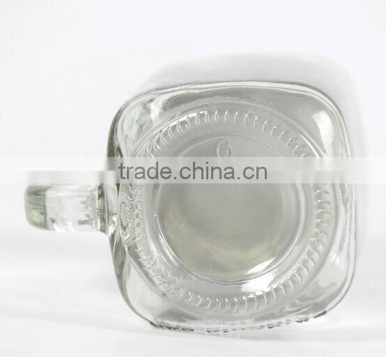 Colorful glass mason jar with emboss logo and lid