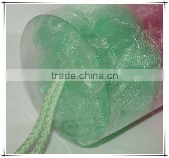 PVC Bucket PE Mesh Bath Sponge Flowers