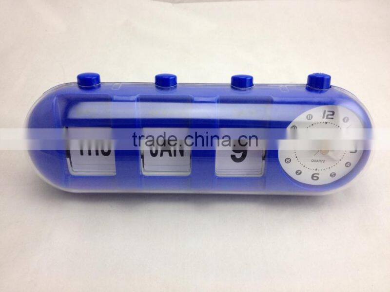 Flip-Date Retro Alarm Clock With Calendar/date table clock/table alarm clock