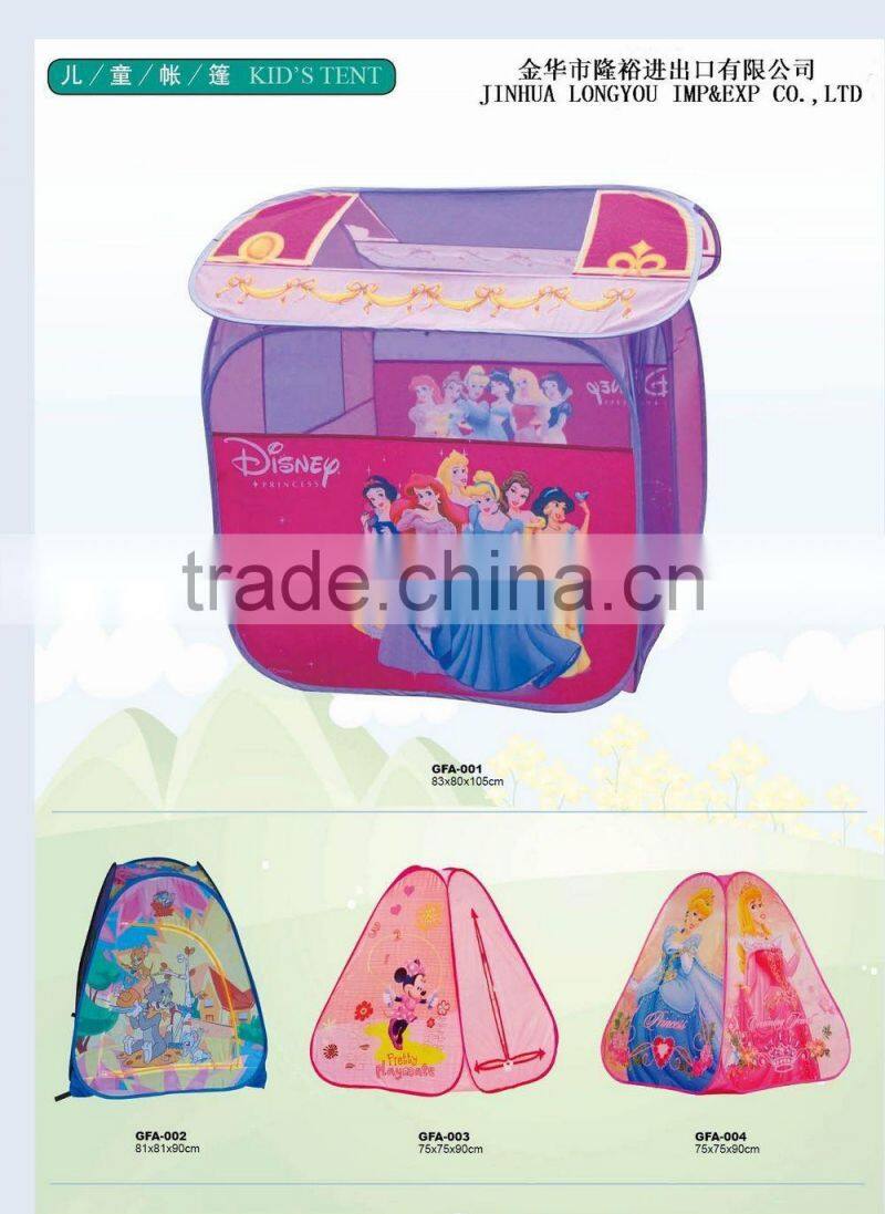 Hot selling Cartoon Winnie Pink play tent Foldable play tent for girls