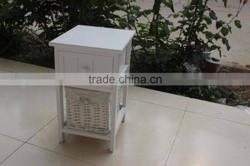 White Wooden Wicker Chest of Drawers ,Wooden Storage Chest