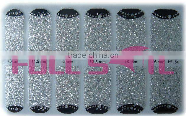 2016 Black & white Lace Flower Nail Wraps Strips