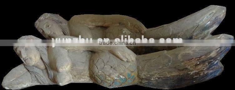 Wood Carving Lying Statue