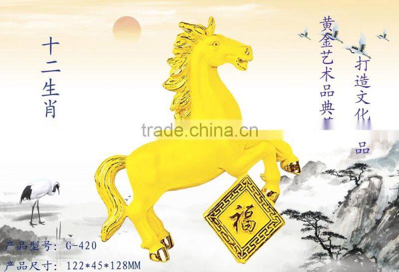 New design 24k Gold Plated cock figurines