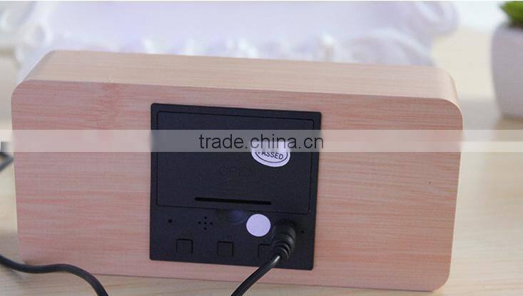 HOT !!!LED clock bell wood creative LED clock acoustic wooden clock
