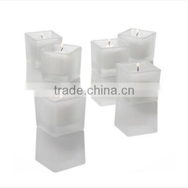 Tealight Frosted Glass Cup/Jar Half Clear Votive Candle Holder/Candlestick