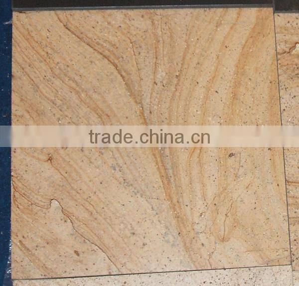 Wooden beige style limestone yellow honed finished