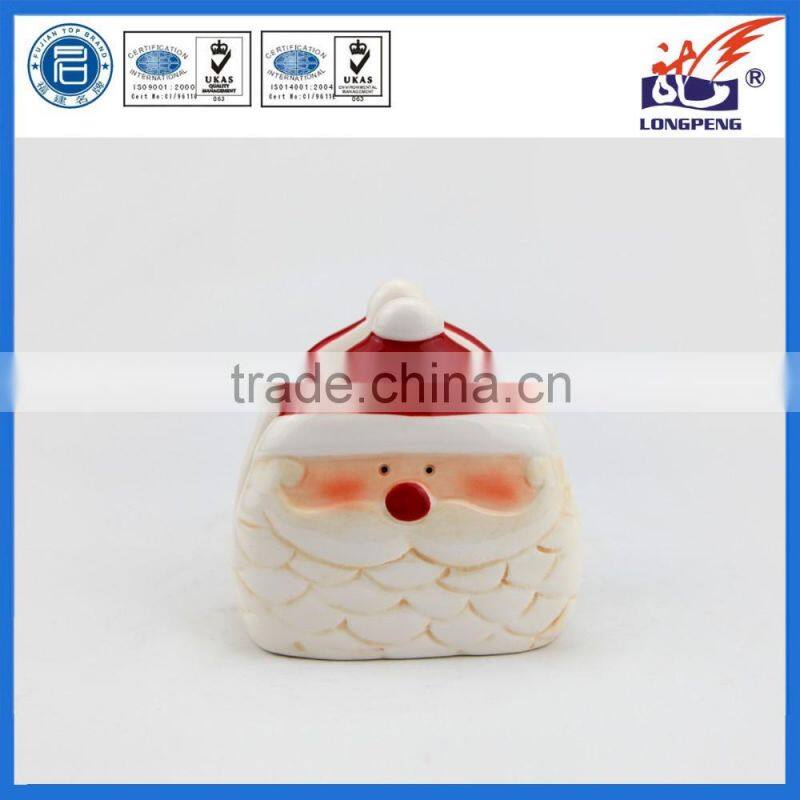 Ceramic Santa Claus Head Napkin Holder,Christmas Santa Claus Head Napkin Holder