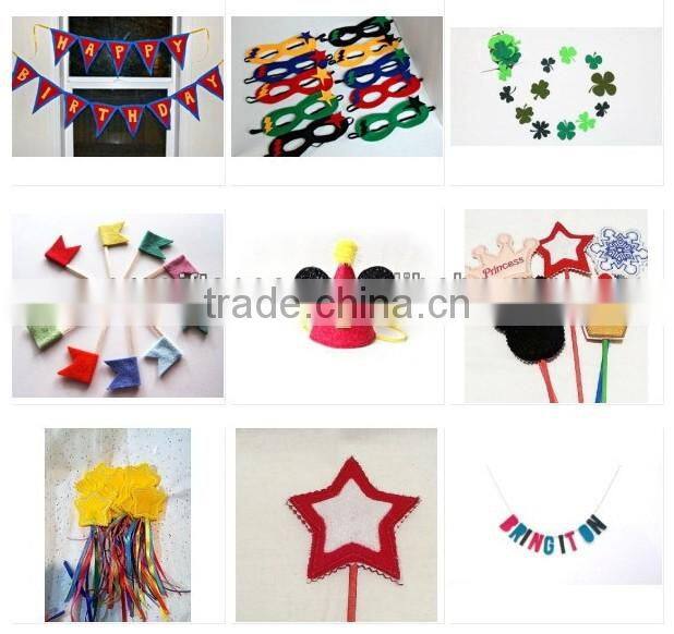 2017 new product hotsale wholesale China handmade party supply kids design felt princess cute girls crown headband with satin