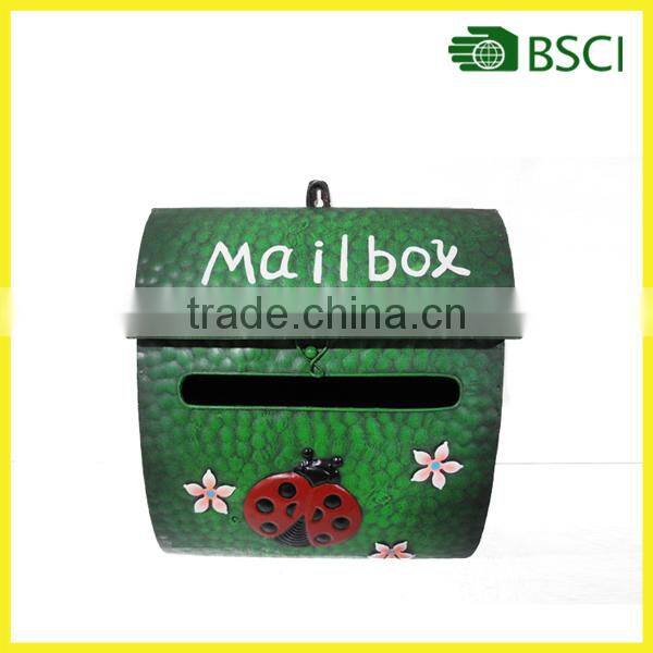 YS14119 Beautiful garden handmade decorative green metal mailbox