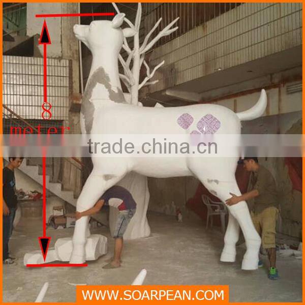Christmas giant fiberglass deer statue