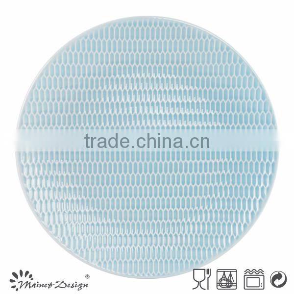 Ceramic stoneware crockery emboss new design dish plates