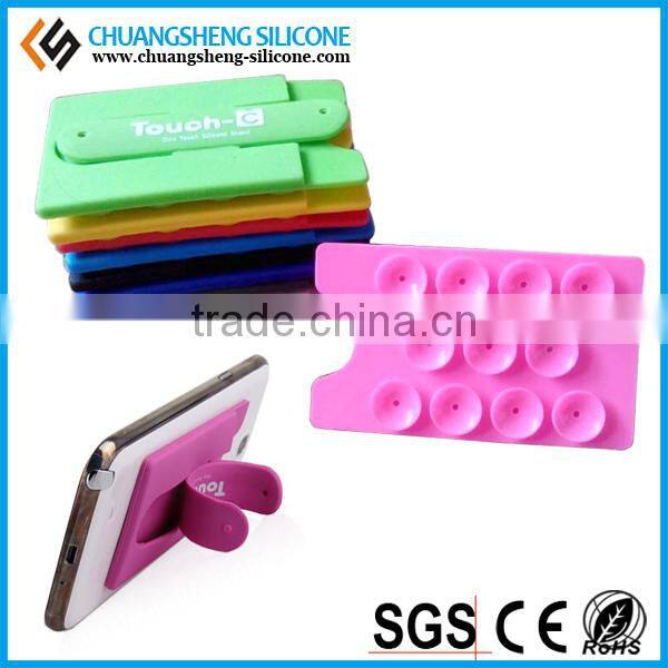 Candy color eco-friendly silicone phone holder, multifunctional card case phone keeper, mobile phone sticker