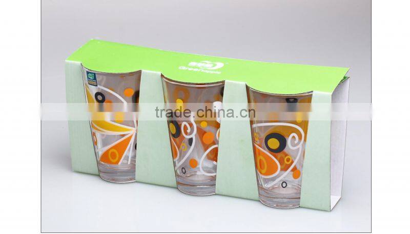 Gift Glass Machine Made Gift Tumbler High Temperature Printed Glass Gift Glass Cups