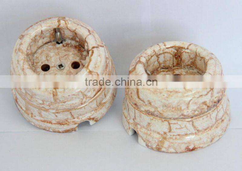 different types of european ru ceramic porcelain power universal 2-gang pop up sockets