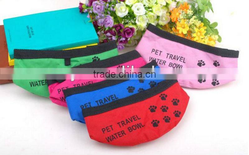 Folding Waterproof Nylon Pet Travel water Bowl