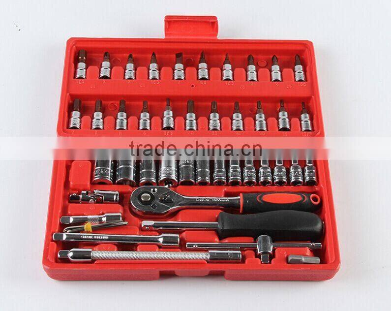 Red carbon steel multifunction repair socket wrench set