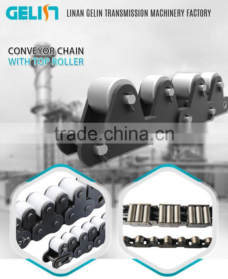 c2040TR china factory alloy steel short pitch conveyor chain with top roller