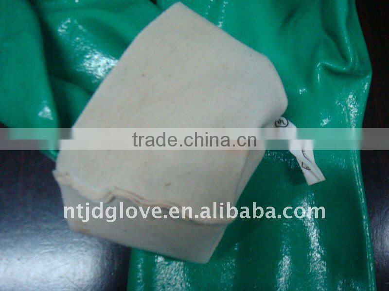 Nitirle gloves . fully nitile coated green nitirle smooths finish glove , 30cm nitirle gloves