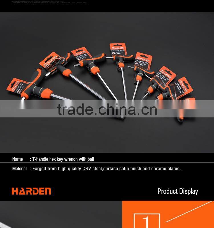 T-handle hex key wrench with ball