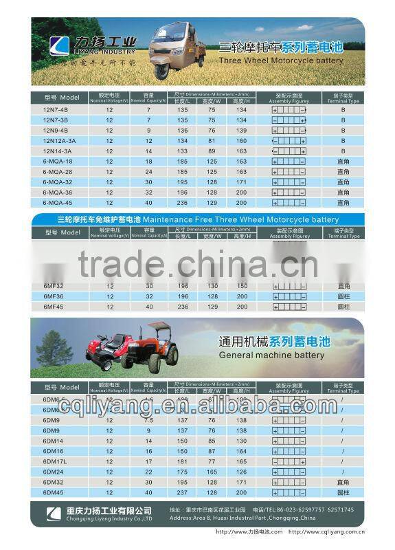 6MF9A-4 Motorcycle MF Battery Comes in Dry-charged Type 6MF-9A-4