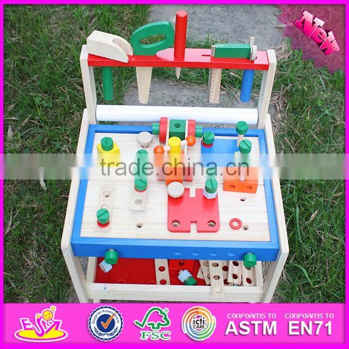 2016 new design baby wooden tool toy set, wholesale kids wooden tool toy set, educational children wooden tool toy set W03D069
